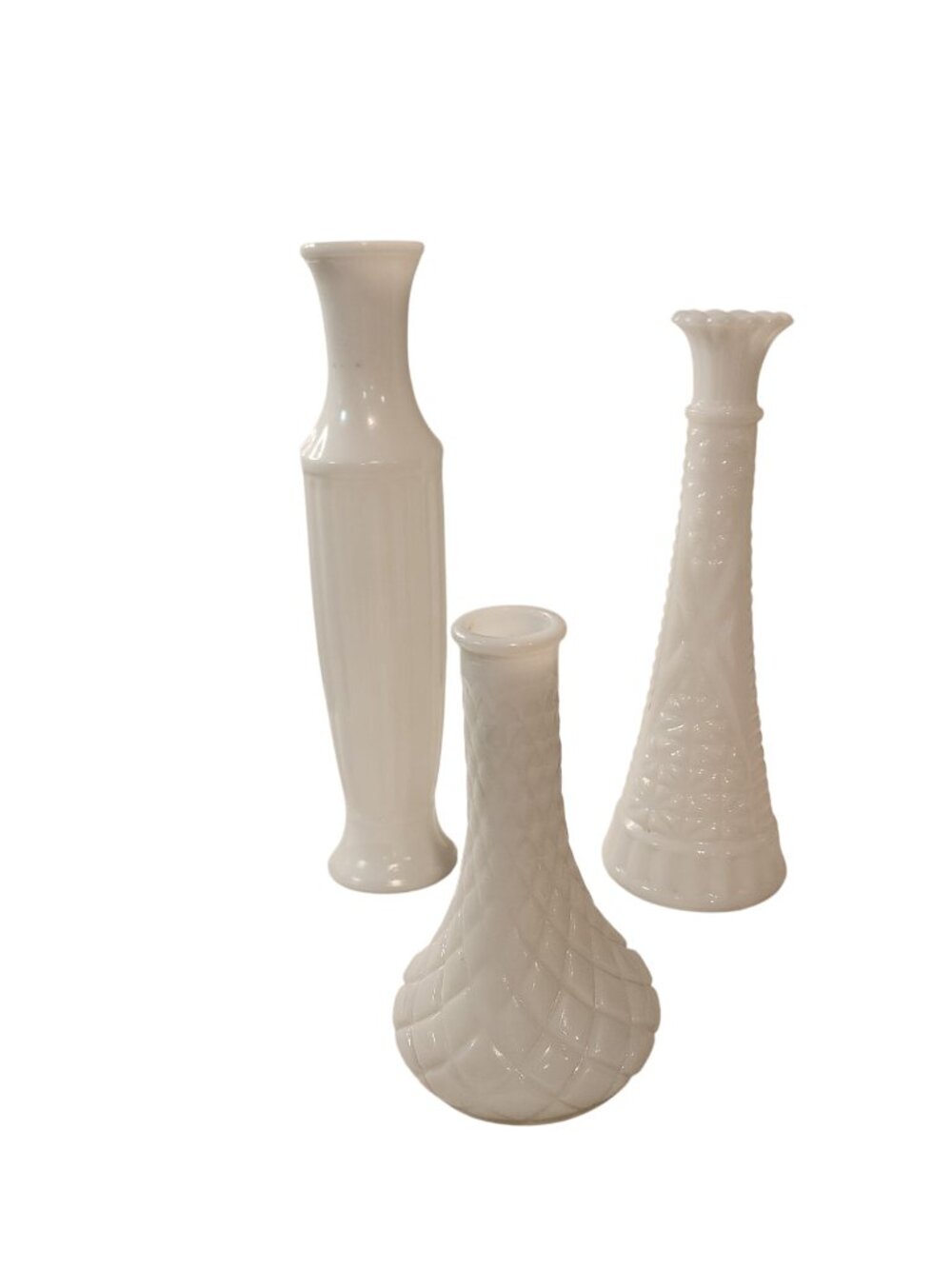 Vintage Milk Glass Bud Vases  hoosier glass / anchor hocking